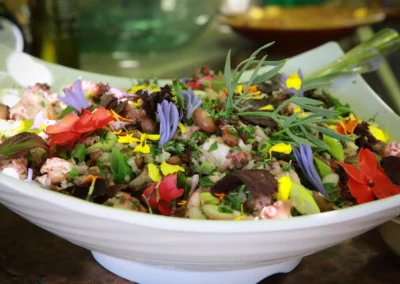 salade légumes et fleurs bastide des saveurs, cours de cuisine, chef bérard