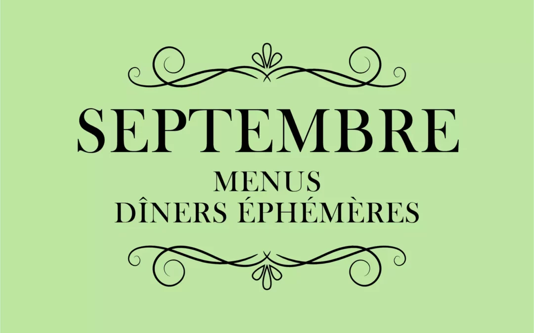 Menus restaurant éphémère – Septembre