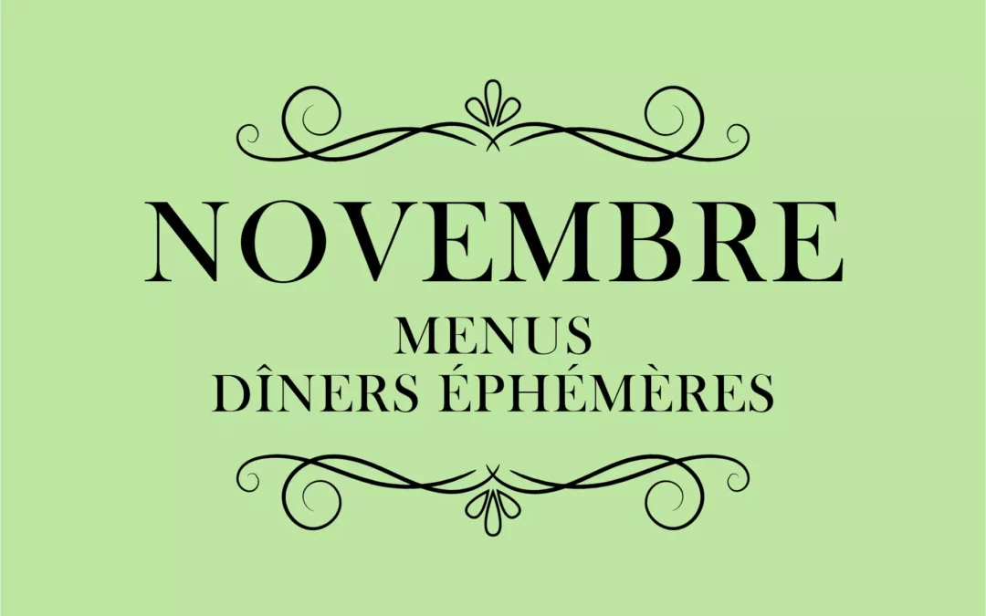 Menus restaurant éphémère – Novembre